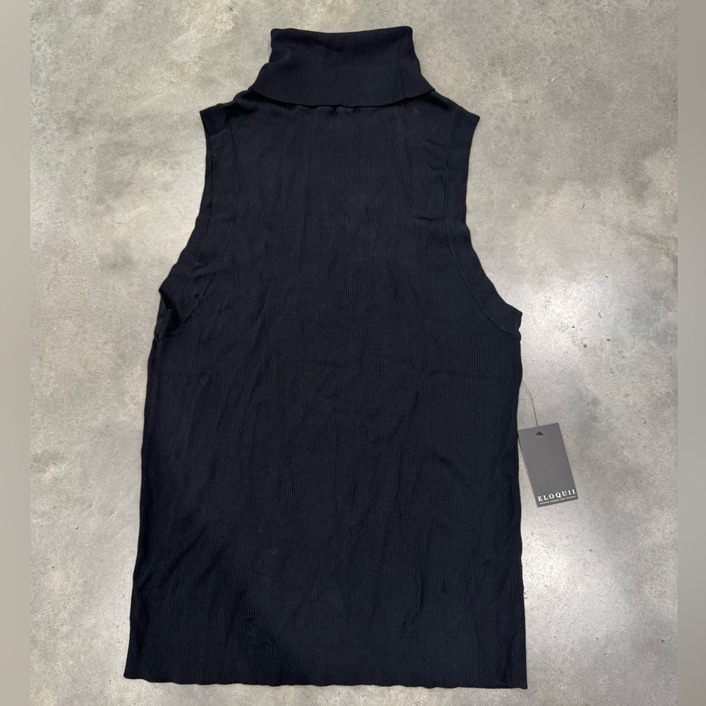 Eloquii Black Ribbed Knit Top
